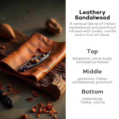 Image of C Classy Hanging Car Air Freshener 2 Pack, Leathery Sandalwood Essential Oil Diffuser, Long-Lasting Fragrance, Cute Glass Bottle Car Accessories for Women & Men, Made in USA