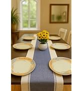 Cotton Table Runner for 6 Seater Dining Table | Runner with Tassels, Washable & Heat Resistant fo...