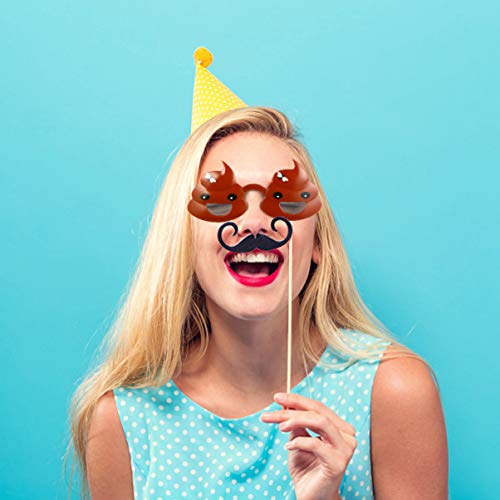 PRETYZOOM 2 peças de óculos engraçados para fotos em forma de poo, óculos de sol, máscaras, fantasma