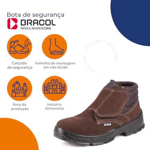 Bota Botina Segurança Epi Amarrar Bracol