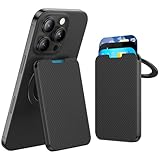 BENKS for MagSafe Wallet with Stand, ArmorGo Magnetic Wallet for Men, Minimalist Card Holder Fit 3 Cards for iPhone 16/15/14/13/12 Series, RFID Blocking, Built with Kevlar (Black/600D)