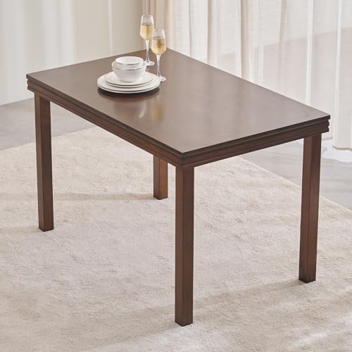 Home Centre 4 Seater Hercules Solid Wood Dining Table | Solid Wood Dining Tables for Dining Room|(Walnut) 1 Year Warranty