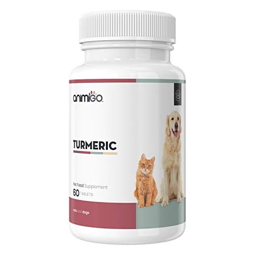 Animigo Curcuma para Perros y Gatos | Condroprotector de Curcumina para Articulaciones y Huesos | Antiinflamatorio Natural | con Glucosamina, Condroitina MSM y Acido Hialuronico | 60 Pastillas