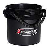 SHURHOLD 3.5 Gallon Heavy-Duty World's Best Rope Handle Molded Plastic Bucket, for Boats, Cleaning, Fishing, Storage, and Refuse - Black