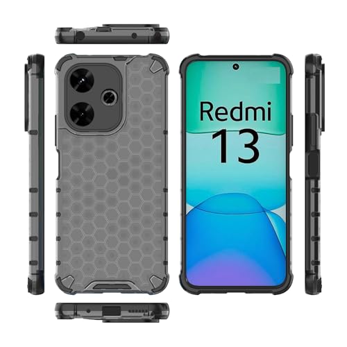 Image of Glasgow Back Case Cover Compatible with [ Poco M6 Plus 5G / Redmi 13 5G ] (Stylish Design) - Black