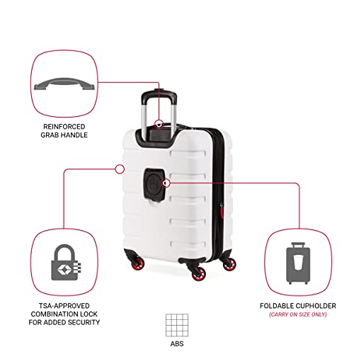 Swissgear 7366 Hardside Expandable Luggage With Spinner Wheels, White, Carry-On 19-Inch #TOP2