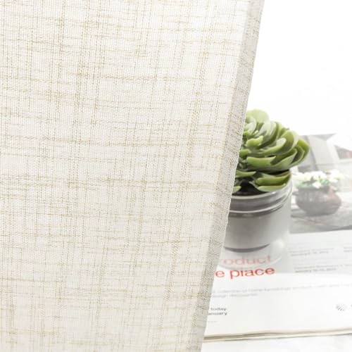Home Queen Tie Up Curtain Valance Window Topper for Living Room, Adjustable Balloon Rod Pocket Drape Valence, Set of 1, 54 X 18 Inch, Linen - Thumbnail 7