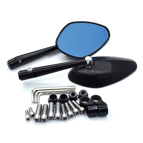 Accessoire extérieur Rétroviseur De Moto en Alliage D'aluminium, 8mm 10mm, pour Ducati 1100 1200/S pour Streetfighter 848 pour Monster 821 Stripe(Noir)