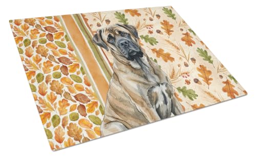 Caroline's Treasures Mastiff Dogs Decorative Glass Cutting Board, Large