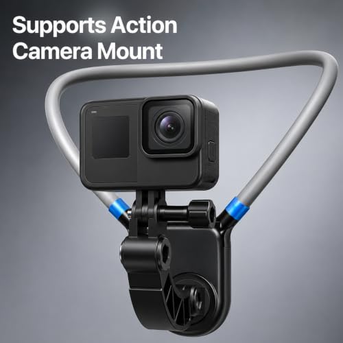 Image of Magnetic Neck Phone Holder with Strong MagSafe Mount, Flexible Hands-Free POV Recording Stand, 360 Adjustable Foldable Mobile Holder for Vlogging, Travel, Cooking & Video Shooting