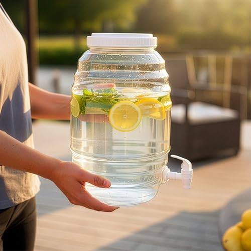 CHAMPS 3 Gallon Vitrolero Water Dispenser - BPA-Free Plastic Beverage Dispenser for Agua Frescas, Juice, Iced Teas & Lemonade, Great Punch Bowl Drink Dispensers for Parties - Blue Spout (Pack of 1)
