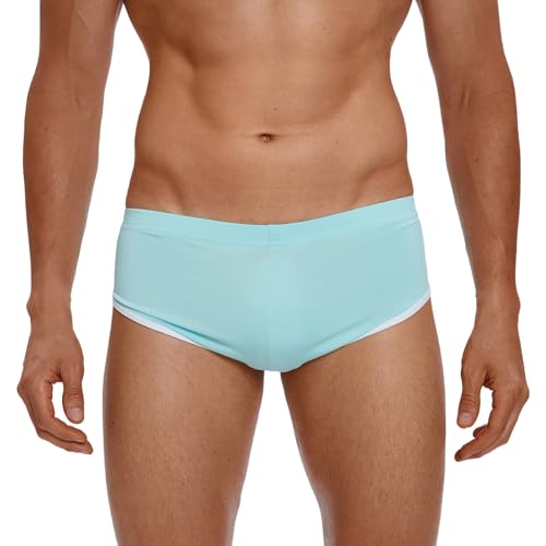 Kswzd Men Retro Athletic Fashion Running Workout Booty Shorts Hot Pants Sky Blue Small