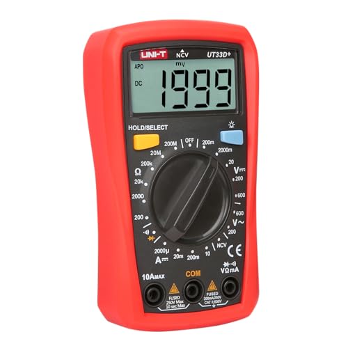Image of UNI-T UT33D Digital Palm Size Multi-meter with Manual Range 1999 Counts Tester (Red)