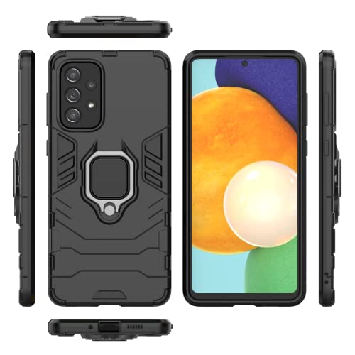 Celular Capa para Samsung Galaxy A73 5G Capa protetora dupla de silicone à prova de choque + suporte