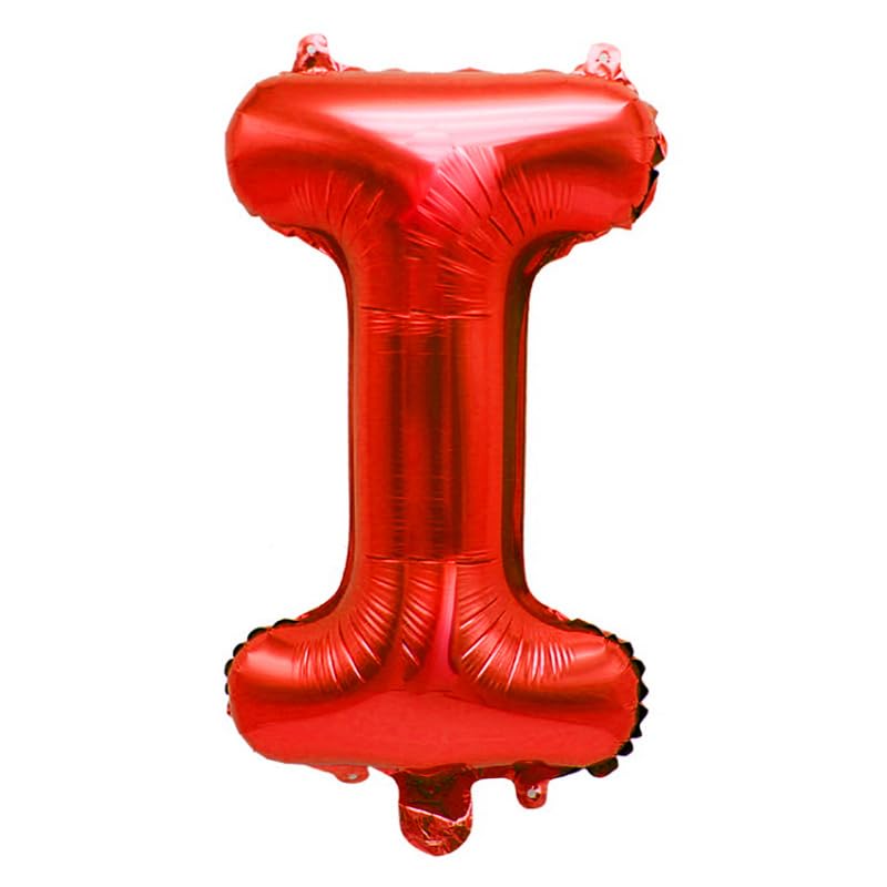 40 cm red foil balloon in the shape of the letter I suitable for helium filling