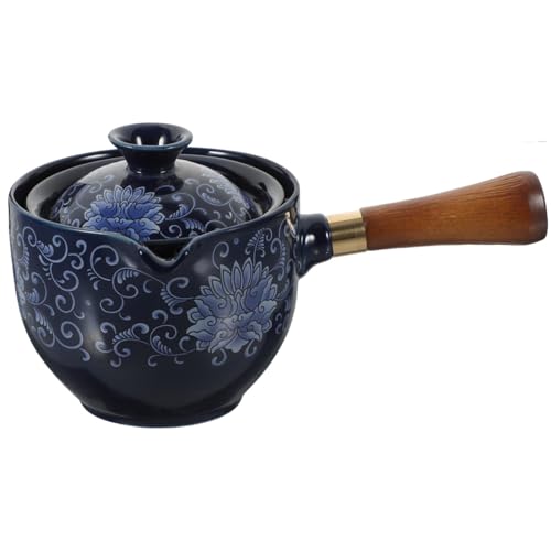 Amosfun Tetera De Porcelana China Giratoria Con Asa Lateral Para Té Individual Diseño Creativo Y Compacto Ideal Para Hogar Y Oficina 6.69x4.33x3.93 Pulgadas