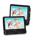 UEME 9.5 Dual Screen Portable DVD Player, Car DVD Player, 800x1024 HD LCD Screen, USB/SD/MMC Card Readers, Built-in 5 Hours Rechargeable Battery, Stereo Sound, Regions Free, AV Out & in