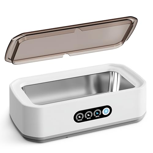 Ultrasonic Cleaner Machine, 48 kHz Ultrasonic Jewellery Cleaner with 3 Modes, 650ml Large Capacity for 360° Deep Cleaning, Suitable for Ultrasonic Cleaning of Glasses, Jewelry, Dentures