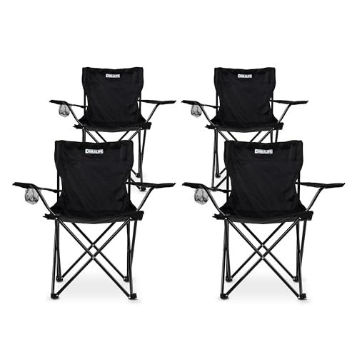 GAON. 4 Sillas Plegables para Camping, Jardin, Playa o Pesca...