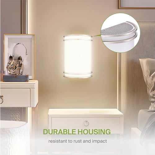 ASD LED Indoor Wall Mount Light Fixture - 10 Inch 15W Modern Interior Brushed Nickel Dimmable Wall Sconce Light - ETL 3000K 4000K 5000K Adjustable - Hallway, Bedroom LED Wall Lights by ASD - Image 4