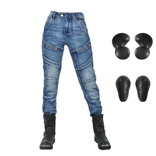 LOMENG Motorcycle Riding Pants Slim Stretch Motorbike Racing Jeans All ...