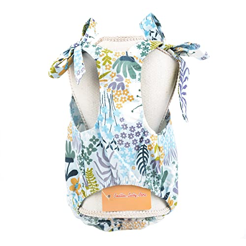 Smalllee_Lucky_Store Girls Pet Clothes Hawaiian Floral Halter Dress For Small Dogs Cats Holiday Sundress Spring Summer Costume Yorkie Chihuahua Beach Apparel, Green, Xs #TOP6