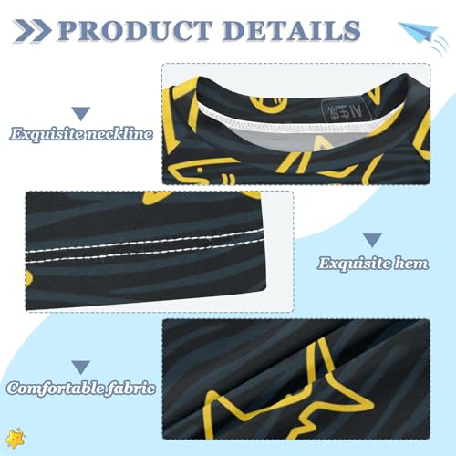 Angry Animal Shark Fish Yellow Black Short Sleeve Matching Bathing Suits for Kids Girls Swimsuit Rashguard Kids Rash Guard Swim Girls for 3-12 Years Traje de Banos para ninas3