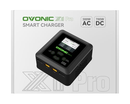 OVONIC X1 Pro Dual RC Lipo Battery Balance Charger for 1s 2s 3s 4s 5s 6s Lipo Batteries, Life/NiCd/NiMH/LiHV Batteries - AC 300W / DC 700W 16A Smart Fast Charging, with Sync Charging Mode