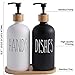 Hniuyun Glass Soap Dispenser Set of 2, Glass Soap Dispenser Bottle with Pump, 16 Oz Refillable Liquid Hand Jar Dispenser for Bathroom, Countertop, Kitchen, Laundry Room (Black)