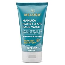 MELORA Manuka Honey Face Wash 5 Oz، Daily Skin Care Facial Cleanser & Makeup Remover with Manuka Honey & Oil for Dry or Sensitive - Anti-Aging Face Wash for Women & Men