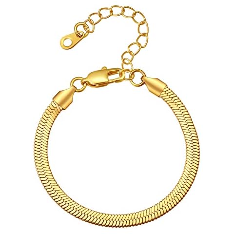 Herringbone Bracelet for Women Gold Chain Bracelet Cover
