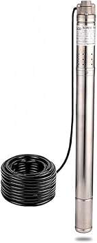 2Inch Stainless Steel Screw Submersible Deep Well Pump 220V/60Hz 0.5Hp 164ft Water Well Pump 53mm Bore Deep Well Pump 4.4GPM with 50ft Cable Electric Water Pump for Garden Farmland Home