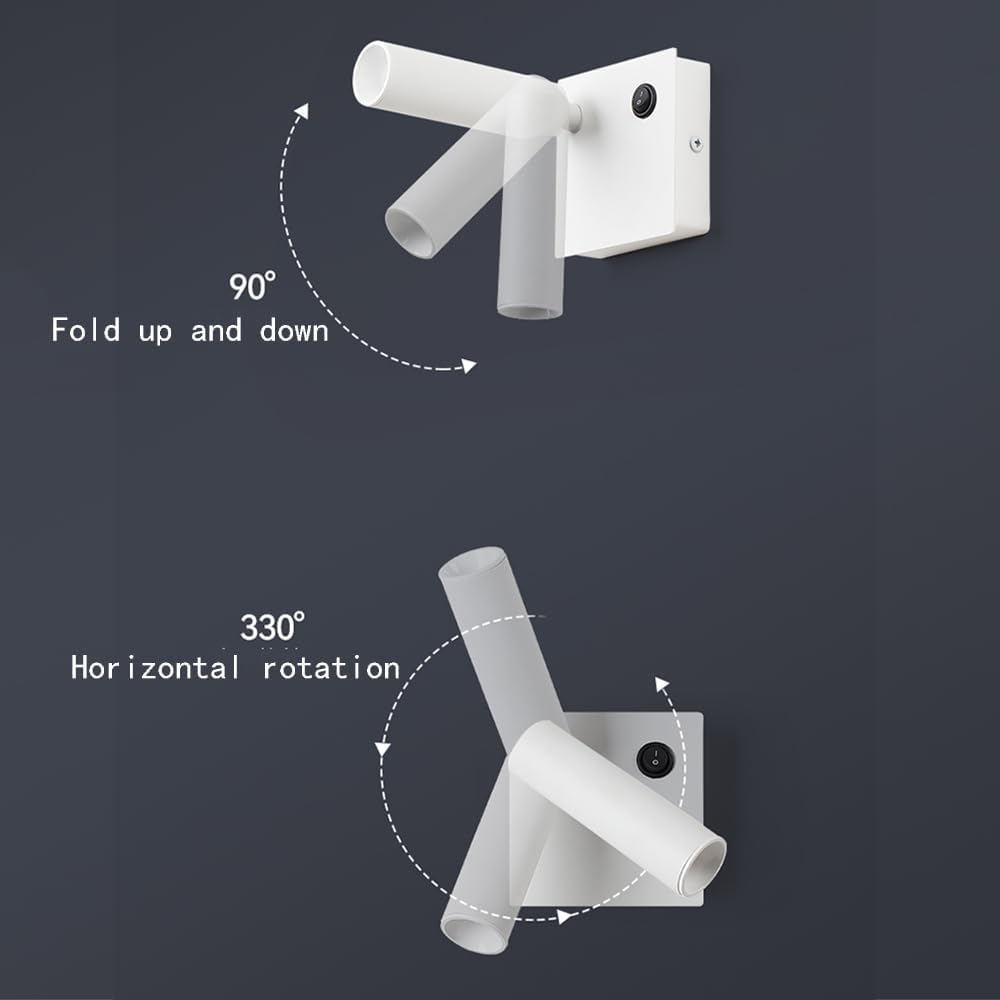 LedReadingLightwithSwingArmFixturewithOnOffSwitch,ModernWallLampFlexibleWallMountedGooseneckAdjustableBedsideLights