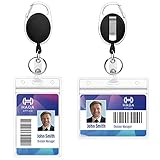 Retractable Badge Reel - 2 Pack Heavy Duty Badge Holder with Vertical and Horizontal ID Holder
