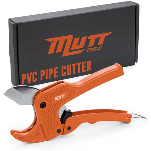 Mutt Tools Ratcheting PVC Pipe Cutter 1.5 Inch Plumbing Irrigation