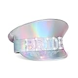 OYSPOSUP bride captain hat for nautical Bachelorette Party，Dazzling holographic sliver Colors Hats for Bride to be