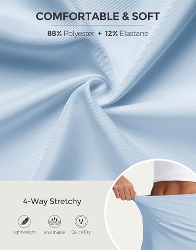 Image of M MOTEEPI 14 inch Scalloped Hem Skorts for Women with Pockets High Waisted Tennis Golf Athletic Skirt with Shorts 2026