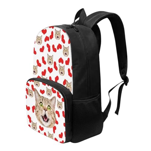 PinUp Angel Funny Cat Red Sweetheart Print Cute Cool Backpack School Bag Teenagers Casual Daypack 43 Inch Laptop Backpack For Man/Kid/Girl/Boy/Woman3