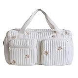 Tutamaz Vielseitige Wickeltasche für Mütter, Baby und Umstandstasche, Wickeltasche Kinderwagen für Mamas, Reißverschluss mit Bestickt, Bär, Bedruckt, für Geburt im Krankenhaus, Reisen, Kinderwagen
