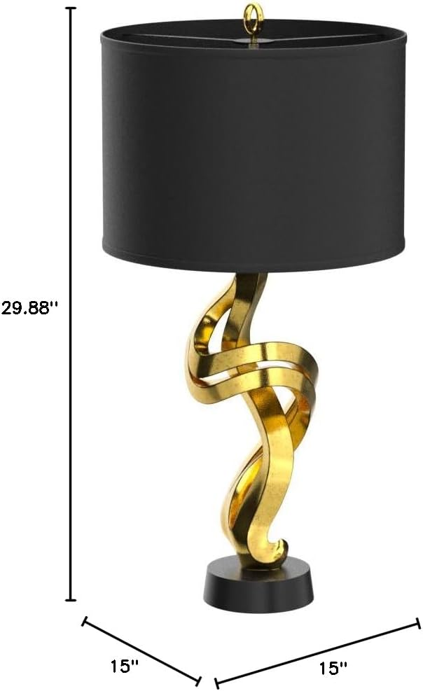 Stein World 99809 Belle Resin Table Lamp, 15" x 29.88", Gold/Black