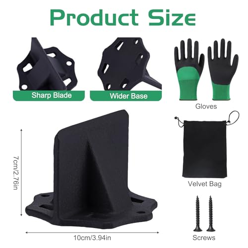 Manual Wood Splitter Wedge, Portable Kindling Splitter for Wood with Rubber Gloves and Storage Bag, Manual Log Splitter Wedge with Screws, Wood Cutter Tools - Thumbnail 2