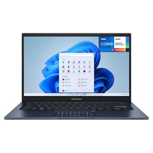 ASUS Laptop Vivobook 14 de 35.6 cm FHD, Intel Core i7-1355U, 1,7 GHz, 12 GB RAM, SSD de 512 GB, Windows 11 Home, Intel UHD Graphics, Wi-Fi5, Bluetooth, azul silencioso, X1404VA-I712512