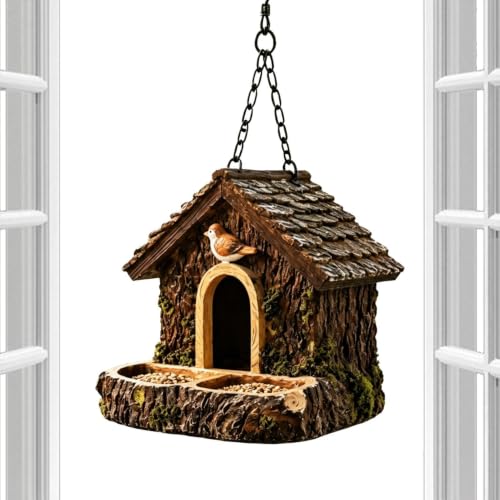 Mangeoire à oiseaux d'extérieur en résine pour balcon et déco de jardin