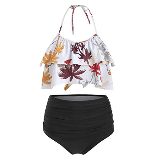 Holipick Costume Intero Vita Alta Donna - Fondo A Increspature E Lacci Laterali - Stile Retrò Sexy - Taglie S/M/L/XL