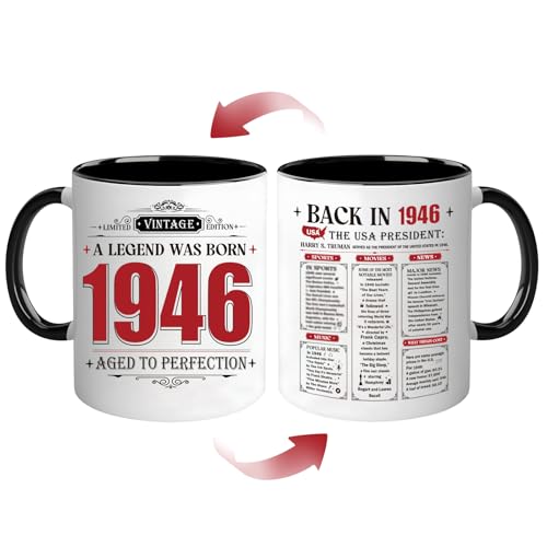 Taza vintage de vidrio para cumpleaños 80 años miniatura 1