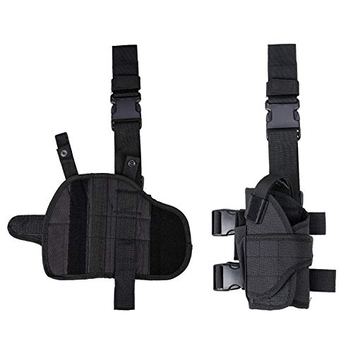 Ultrafun 2 Pack Drop Pistol Holsters Tactical Waterproof Leg Thigh Gun Holster Adjustable Left Hand Right Hand Leg Holster Straps with Quick Release Buckle (Black-Left and Right Hand)