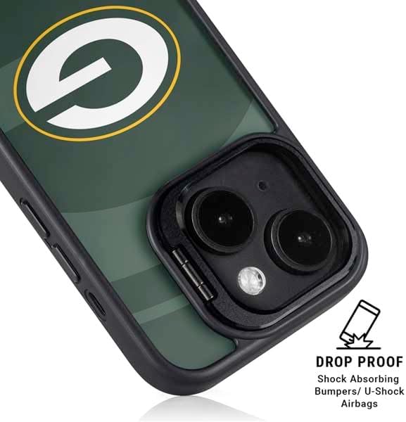 Skinit Kickstand Phone Case Compatible with iPhone 16 - Officially Licensed NFL Green Bay Packers Double Vision Design