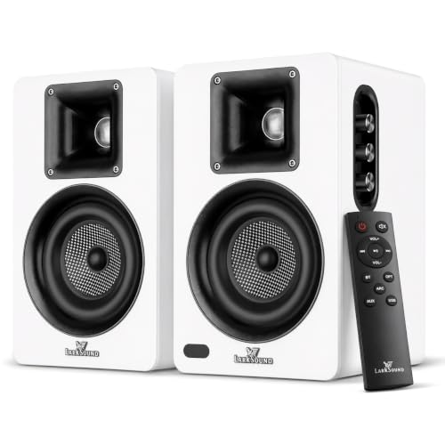 LARKSOUND �A�N�e�B�u�u�b�N�V�F���t�X�s�[�J�[ �^�[���e�[�u���p �d���t�� PC �f�X�N�g�b�v&TV�I�[�f�B�I�p �A���~�j�E���z�[���c�C�[�^�[�A4�C���` �K���X�@�ېD���E�[�t�@�[�A�����A���v�ABT/Opt/ARC/AUX/USB�A�z���C�g