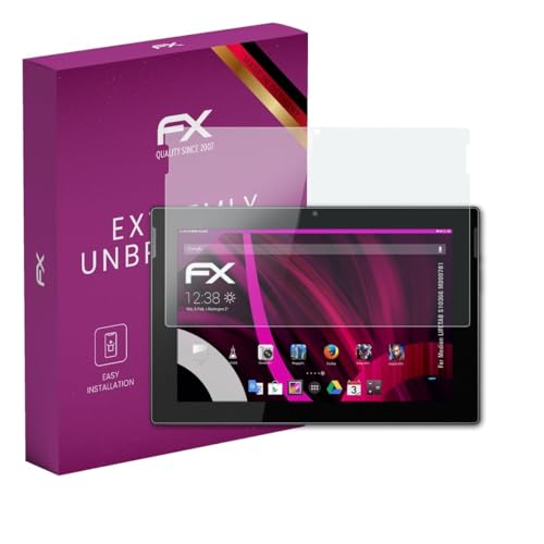 atFoliX Glasfolie kompatibel mit Medion LIFETAB S10366 MD99781 Panzerfolie, 9H Hybrid-Glass FX Schutzpanzer Folie