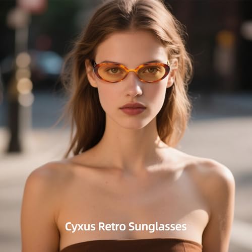 Cyxus Oval Sunglasses for Women, UV Protection Sunglasses Womens Trendy Anti-Glare Glasses Lightweight Frame2